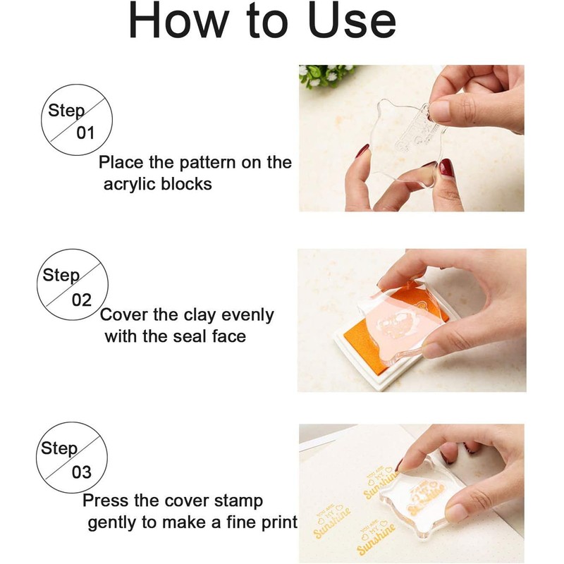 2 Pieces Large Stamp Blocks Acrylic Clear Stamping Blocks Tools