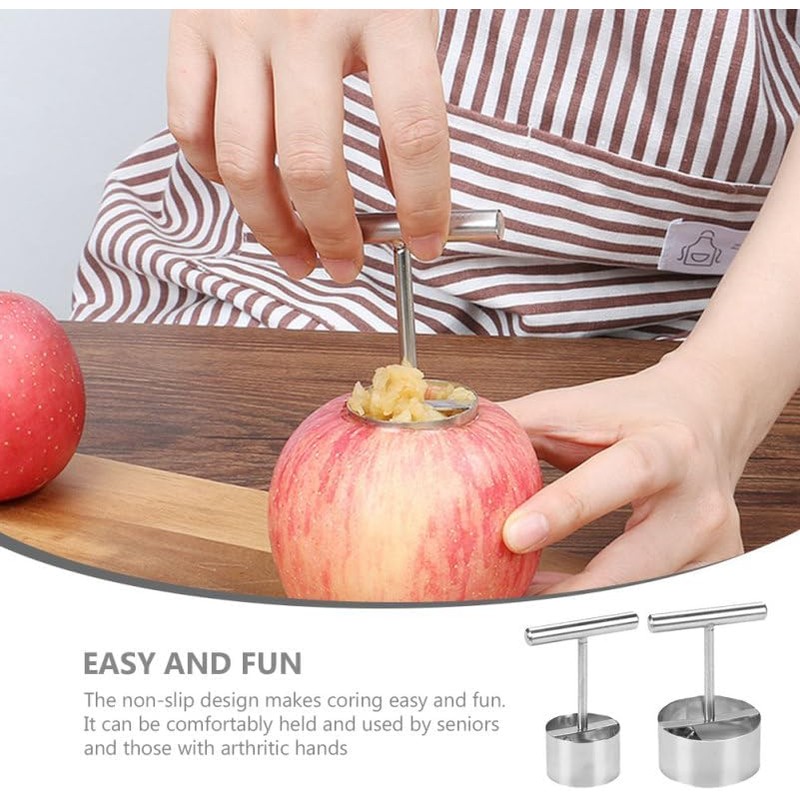 SUPVOX Descorazonador De Frutas De Acero Inoxidable, 2 Pzas