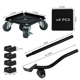 Furniture Dolly, Furniture Movers with 5 Wheels 360° Rotating, Maximum Load 1736 lbs Heavy Duty Carbon Steel Panel with 4pcs Anti-Slip Pads, Lifter Mover Tool Set for Heavy Sofa, Appliances