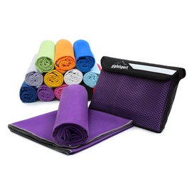 gipfelsport Microfibre Towel, Microfibre Towel Set, Beach Towel, Bath Towel, Large, Quick-Drying, for Sports, Beach, Travel, Outdoors, Camping, Lightweight, Thin, Small, 80 x 40 cm, Purple
