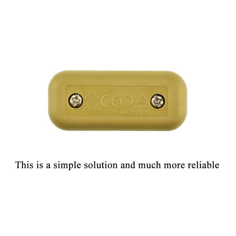 HAHIYO 6A 250V Inline Cord Switch Rocker Button Double Pole