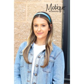 1 Inch Satin Hard Headband (Light Blue)