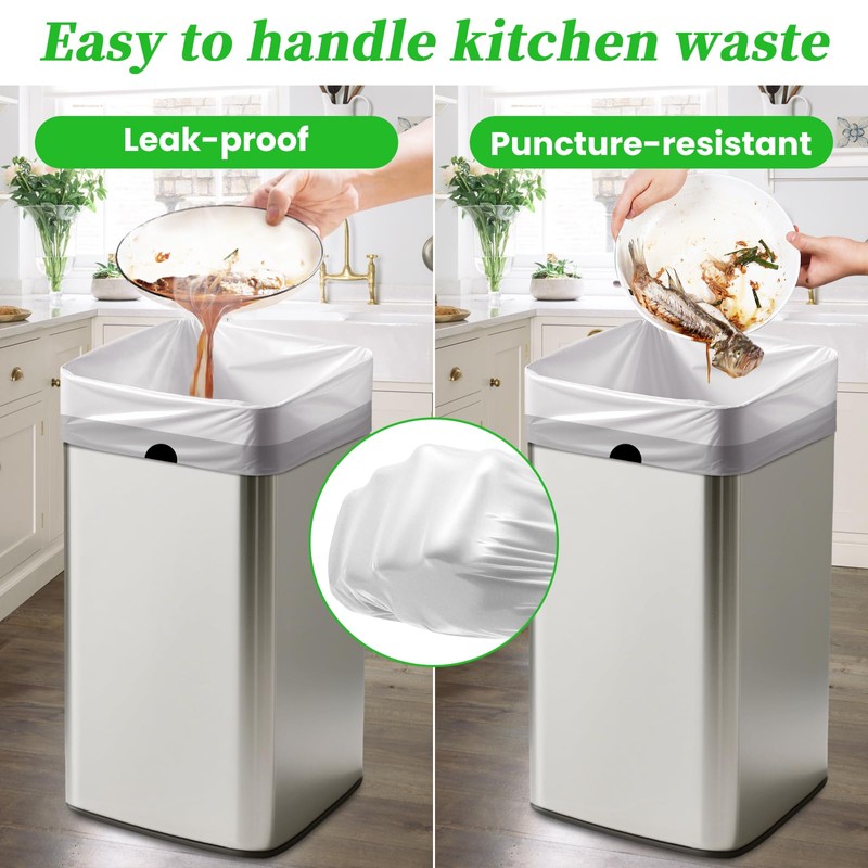 ALLCLEANbags Trash Bags 15 Gallon Tall Kitchen Drawstring Garbage Bags,Fit