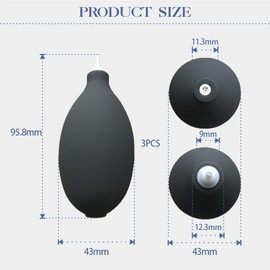 3 Pcs Hearing Aid Air Blower Pump - Professional Ear Cleaning Tool for Hearing Aids & Earbuds, Soft Silicone Bulb Dust Remover