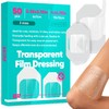 50 Pack Waterproof Transparent Film Dressings - 2 Sizes