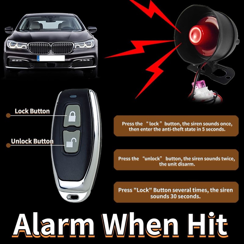 CHADWICK Car Horn Siren Alarm,universa