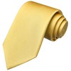 Branduce Light Gold Tie Solid Satin Ties for Men Silk