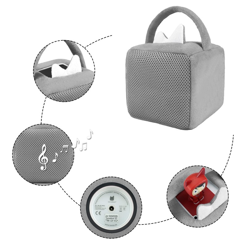 Toniebox Pouch with Protective Case for Tonies Volume Button, Drop-Proof