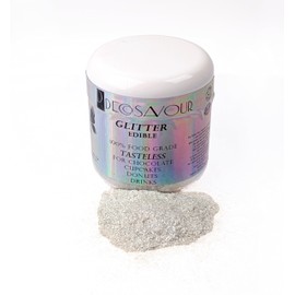 Silver Edible Glitter for Drinks, Cakes and Chocolate - 15g Pack - Silver Dazzle Dust Powder Food Coloring for Wet-Dry Application, Tasteless, Vegan, Gluten Free