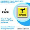 4 Pack - Emergency Gas Shut Off Sticker - Gas