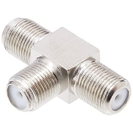 CDL Micro F Type Connector to 3 Way T-Socket Satellite Splitter Adapter,White
