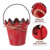 Levemolo 1pc Retro Wavy Flower Bucket Durable Iron Flowerpot with
