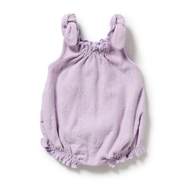 Wilson & Frenchy Organic Terry Tie Playsuit - Lavender Shells, 00 (3 - 6 Months)