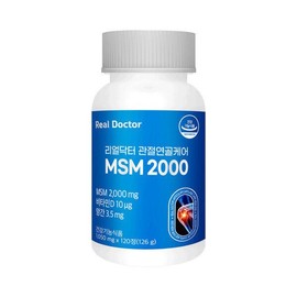리얼닥터 관절 연골 케어 MSM 2000 1050mgx120정 1개 (60일분) 뼈 건강 관절 연골 비타민D 망간 Real Doctor Joint Cartilage Care MSM 2000 1050mg x 120 Tablets (60 Days Supply) Bone Health Joint Cartilage Vitamin D Manganese