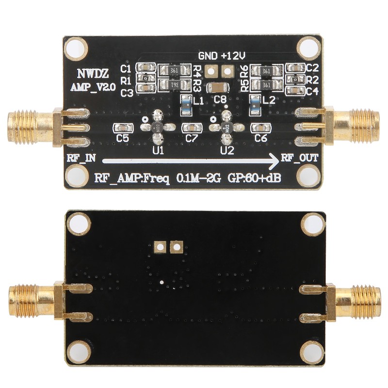 LNA 0.1M‑2G RF Wideband Amplifier 60dB High Gain Low Noise
