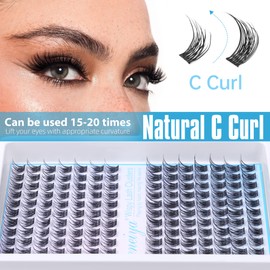 Short Lash Clusters Wispy C Curl Eyelash Clusters 10-12MM Individual Eyelashes Natural Cluster Eyelash Extensions Natural Looking Cluster Lashes by Geeneiya（154PCS, C Curl, 10-12mm)