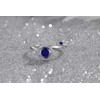 Presentski September Birthstone Sterling Silver Rings Dainty Blue Sapphire Real