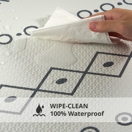 Baby Foam Play Mat for Floor, PIGLOG 72x48 Baby Crawling Mat, Puzzle Mats for Kids for Baby with Interlocking Tiles, Toddler Play Mat for Indoor and Outdoor, Easy to Clean Playroom Mat, Lines + Shapes