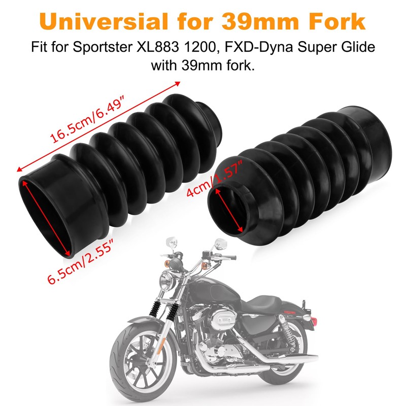 PSLER 39mm Motorcycle Front Fork Covers Guards Rubber Gaiters Gators