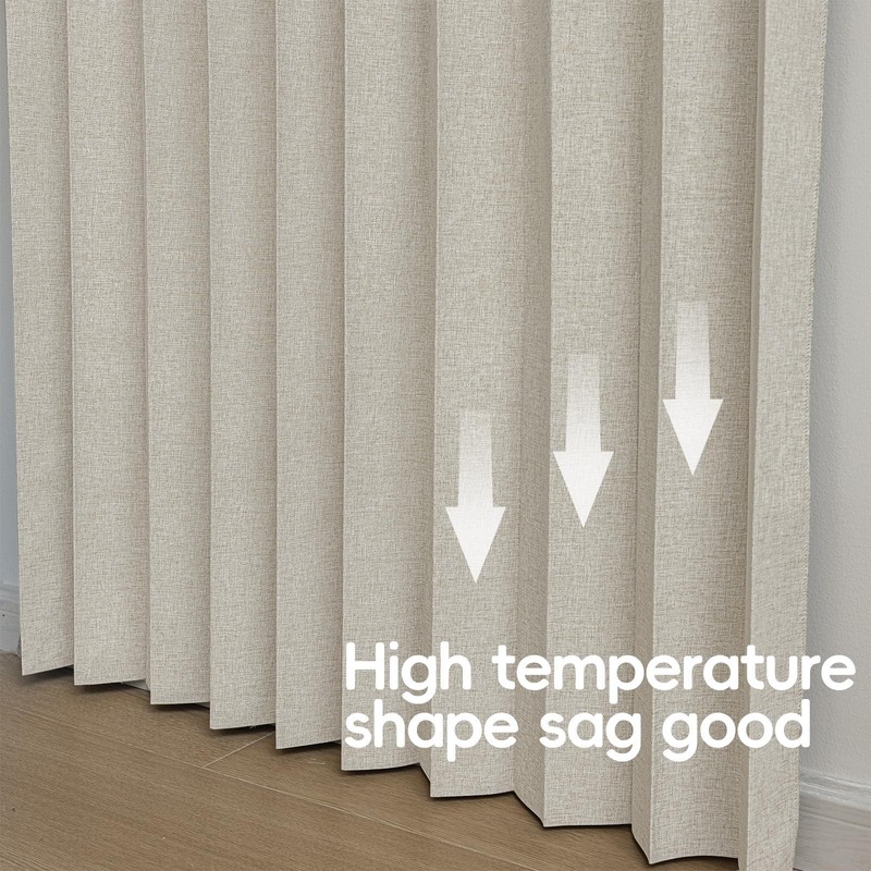 Jilron Accordian Door Curtain, 100% Blackout Folding Magnetic Doorway Curtains,Linen