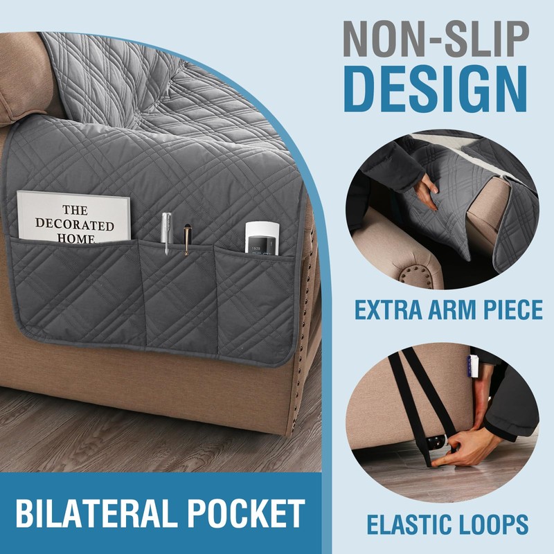 H.VERSAILTEX 100% Waterproof Couch Covers for 3 Cushion Couch Sofa