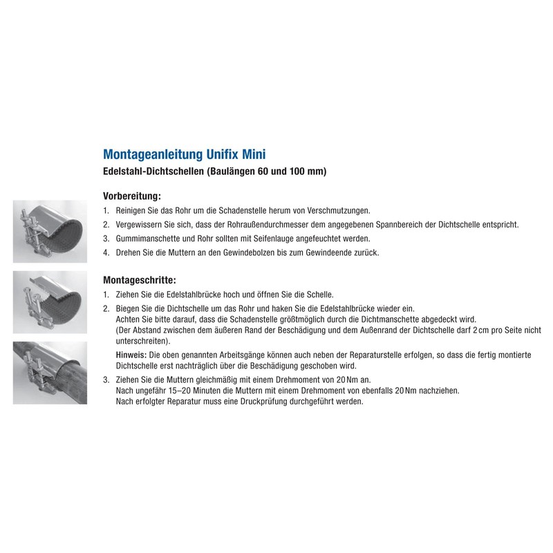 Sealing tapes Unifix type mini 60/33-37 mm