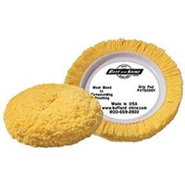 Buff And Shine BFS-7503GY 7.5 Dia. X 1.5 50% Wool / 50% Acrylic Blend 4 Ply Twisted Yarn Grip Pad polishing Pad