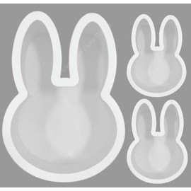 Flower Bee Floral Supply Bunny Shaped Set/3 Gift Box with Clear Acetate Window Lids 13 x 9.5 inches, Set of 3, Red White Pink (White Set/3)