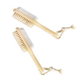 Healeved 2pcs Double-sided Foot File for Callus Removal Pumice Stone Feet Scraper Pig Bristle Care Tool for Men and Women for