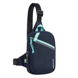Travelon Greenlander - Correa compacta antirrobo sostenible, Azul Galaxia, 5"W x 7.25"H x 1.75"D, Greenlander - Correa compacta antirrobo sostenible