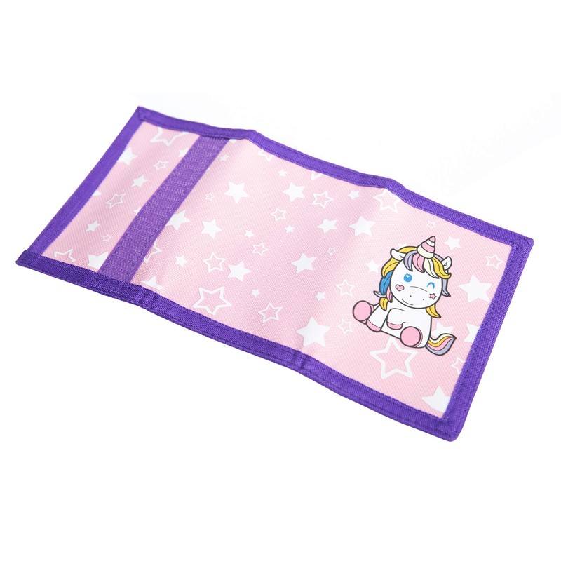 Trifold Canvas Outdoor cartoon Wallet for Kids - Unicorn 1