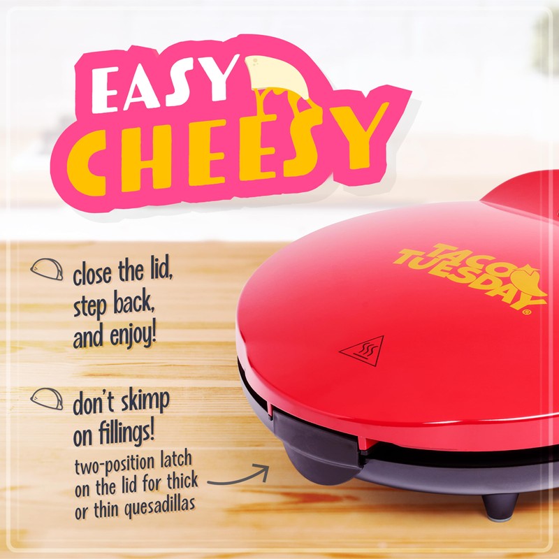 Taco Tuesday Deluxe 8-Inch 6-Wedge Electric Quesadilla Maker with Extra