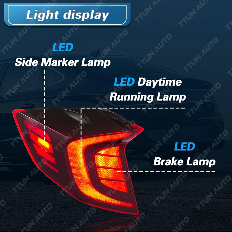 TTUN AUTO Tail Light for Hyundai Sonata 2020-2022 Lamp Replacement