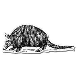 GT Graphics Armadillo Drawing - 8" Vinyl Sticker - for Car Laptop I-Pad - Waterproof Decal