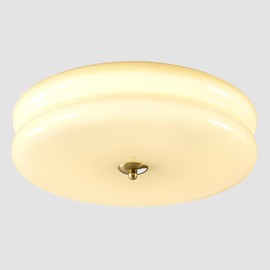 KCO Lighting Modern Yellow Glass Hallway Ceiling Light Large Round LED Ceiling Light Mid Century Overhead Light Farmhouse Flush Mount Ceiling Light Nordic Bathroom Ceiling Light Fixture