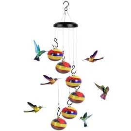 Headak Life Charming Wind Chimes Hummingbird feeders for Outdoors Hanging ant and bee Proof,Never Leak,Perfect Garden Decor for Outside(Rainbow)