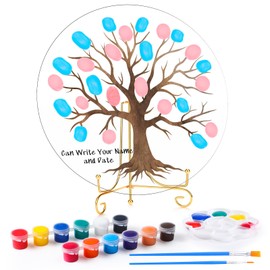 Fingerprint Tree Guest Book Baby Shower Party Decor with Paint Kit