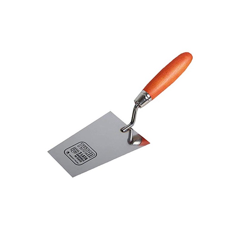 Toolty Stainless Steel Bucket Trowel - 180mm - Wooden Handle