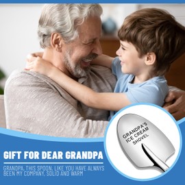 Gifts for Dad - Dad's Ice Cream Shovel, Father Presents for Grandpa, Stainless Steel Ice Cream Shovel for Birthday, Christmas, Father's Day Gifts from Daughter Son, Stocking Stuffers for Men