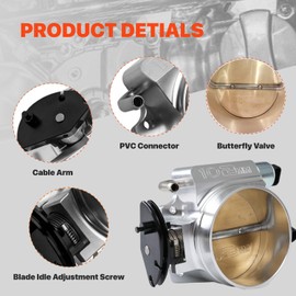 Talynx 102mm Throttle Body Assembly with TPS IAC for GM Gen III LS1 LS2 LS3 LS6 LS7 LSX LS Throttle Body 4 Bolts Silver