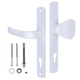 KOTARBAU® Door Handle Set 90 mm Long Plate White Profile Cylinder for Doors Gates Gates