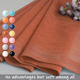 Terracotta Curtains 84 Inch Length for Living Room 2 Panel Sets Rod Pocket Sheer Curtains for Living Room Rust Burnt Orange Red