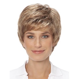 Lofty Perücke Ida aus hochwertigem Kunsthaar, wirkt wie Echthaar, in Mittelbraun/Bernsteingold gesträhnt