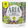 Aria 100% Recycled Toilet Paper, 1 Pack of 6 Rolls,