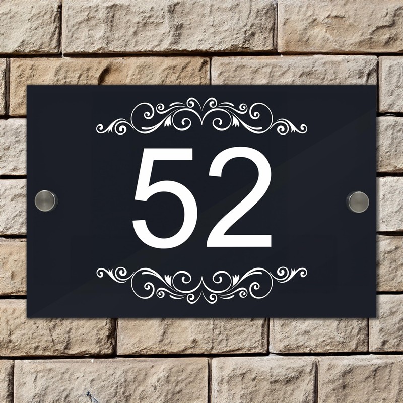 Badgemaster Modern Anthracite House Number Sign Plaque Stainless Steel Standoffs