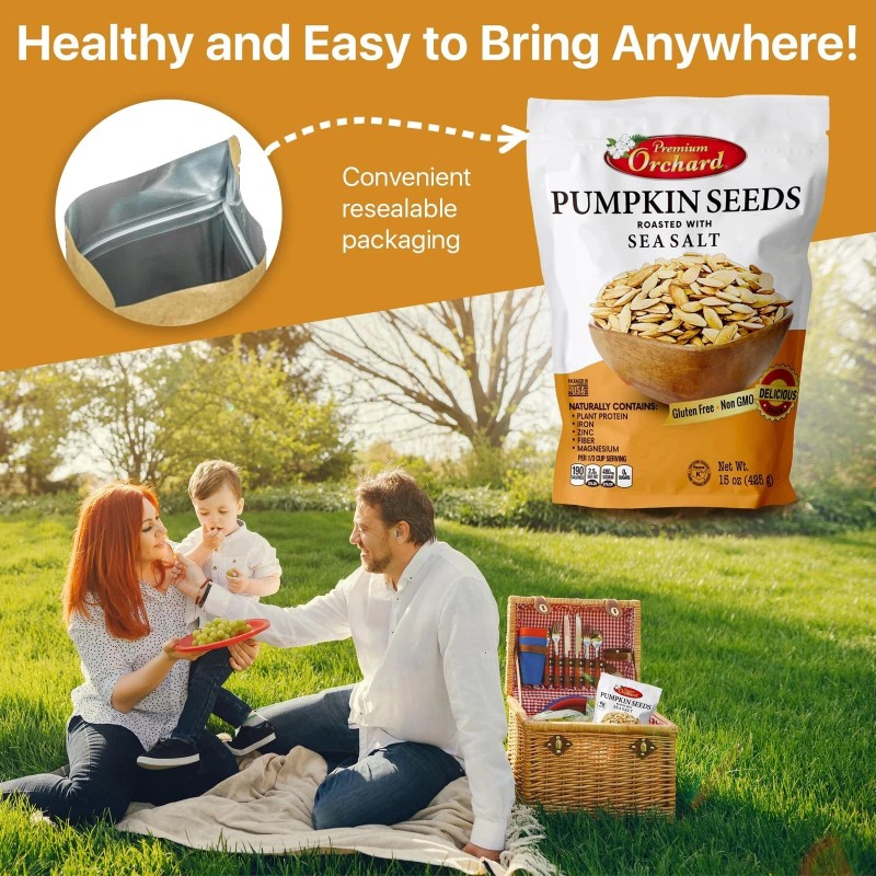 Premium Orchard ROASTED PUMPKIN SEEDS to Eat in Shell by