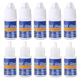 Super Strong Nail Glue, Long Lasting Nail Glue, Nail Glue for Nail Tips, Press on Nail Glue Strong, Acrylic Nail Glue Professional Max Strength, False Nail Bond Glue (10Pcs Without File)