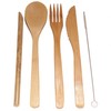 BambooMN Bamboo Utensils - 1 Straw + 1 Fork +