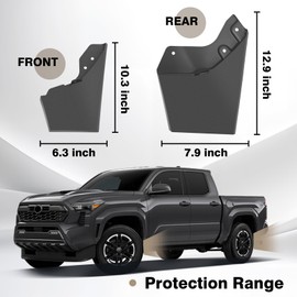 Muslogy Mud Flaps Splash Guards Compatible with Toyota Tacoma 2024 2025 Accessories Front and Rear Mud Guards 4PCS No Drilling Heavy Duty Fender Mudguards Kit with Hardware Accessories