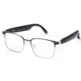 Smart Bluetooth Glasses, Blue Light Glasses for Women Men, Remote Shooting, Open Ear Sound Mic & Speakers, Magnetic Charging, Color-Changing Polarized Sunglasses Lenses, Voice Assistant（GS06S-2